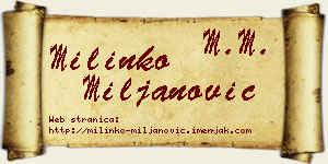 Milinko Miljanović vizit kartica